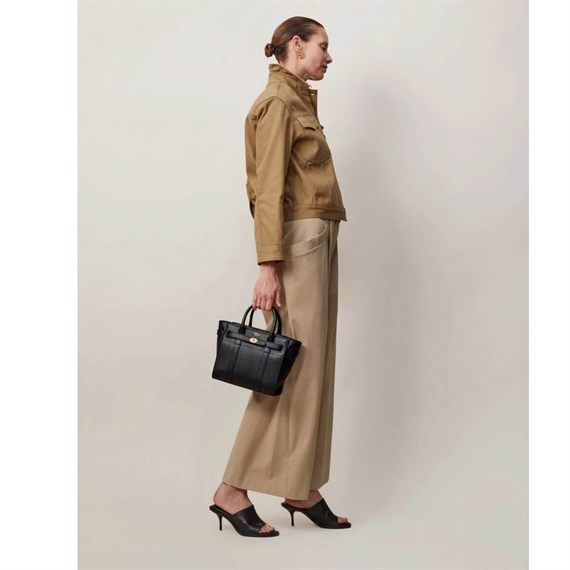 Mulberry Mini Zipped Bayswater Black Small Classic Grain